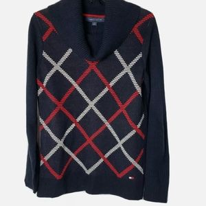 Tommy Hilfiger Diagonal Plaid Cowl-Neck Sweater